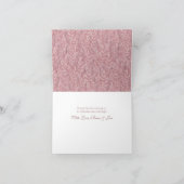 Dusty Rose Pink Wedding Vintag Botanisch Dankeskarte (Innenseite)