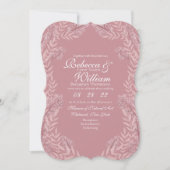 Dusty Rose Pink Wedding Vintag Botanisch Einladung (Vorderseite)