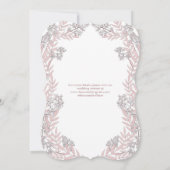 Dusty Rose Pink Wedding Vintag Botanisch Einladung (Rückseite)