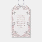 Dusty Rose Pink Wedding Vintag Botanisch Geschenkanhänger (Rückseite)