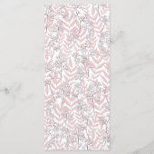 Dusty Rose Pink Wedding Vintag Botanisch Menükarte (Rückseite)