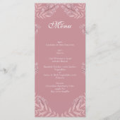 Dusty Rose Pink Wedding Vintag Botanisch Menükarte (Vorderseite)
