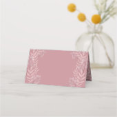 Dusty Rose Pink Wedding Vintag Botanisch Platzkarte (Rückseite)
