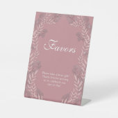 Dusty Rose Pink Wedding Vintag Botanisch Sockelschild (Vorderseite)