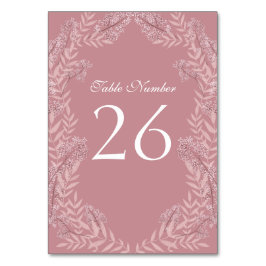 Dusty Rose Pink Wedding Vintag Botanisch Tischnummer
