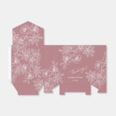 Dusty Rose Pink White Floral | Custom Wedding Geschenkschachtel (Ungefaltet)