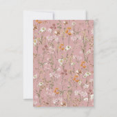 Dusty Rose Pink Wildblumen Boho Save the Date (Rückseite)