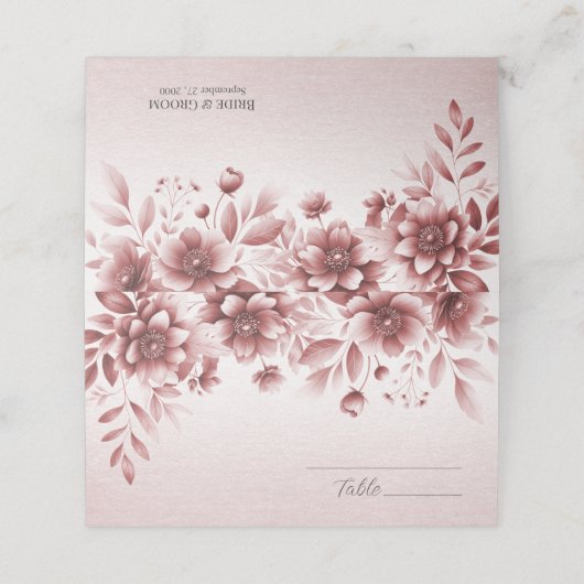 Dusty Rose Platzkarte (Außenseite Aufgefaltet)