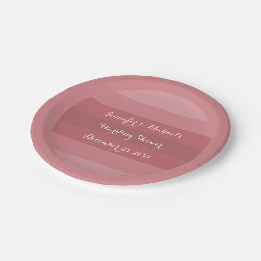 Dusty Rose Polterabend oder Anniversary Party Pappteller (Schrägansicht)