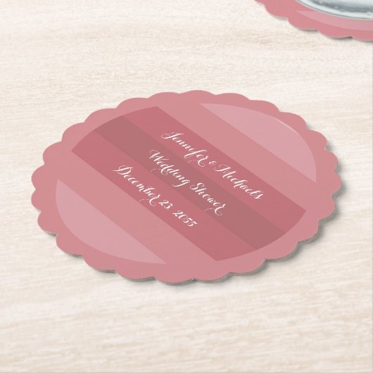 Dusty Rose Polterabend oder Anniversary Party Untersetzer (angewinkelt)