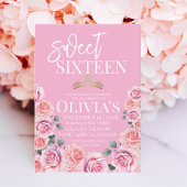 Dusty Rose Princess Tiara Glitzer Sweet 16 Einladung