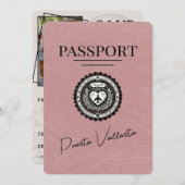 Dusty Rose Puerta Vallarta Reisepass Save the Date (Vorne/Hinten)