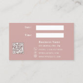 Dusty rose QR business logo appointment card Rabattkarte (Rückseite)