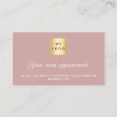 Dusty rose QR business logo appointment card Rabattkarte (Vorderseite)