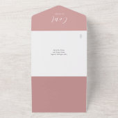 Dusty Rose QR Code Skript Minimalistische Hochzeit All In One Einladung (Außenbereich)