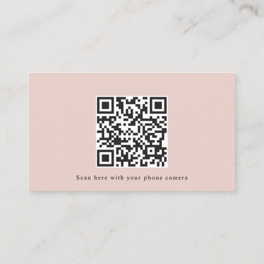 Dusty Rose QR Code Website Hochzeiten RSVP Cards Visitenkarte (Rückseite)