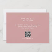 Dusty Rose QR Script Save the Date Card (Rückseite)