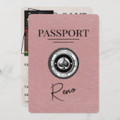 Dusty Rose Reno Passport Save the Date (Vorne/Hinten)