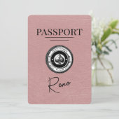 Dusty Rose Reno Passport Save the Date (Stehend Vorderseite)