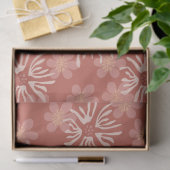 Dusty Rose Retro Blume - Soft Botanical Pattern Seidenpapier (Geschenk)
