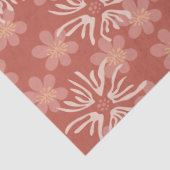 Dusty Rose Retro Blume - Soft Botanical Pattern Seidenpapier (Detail)