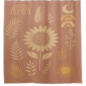 Dusty Rose Retro Duschvorhang (Vorderseite)