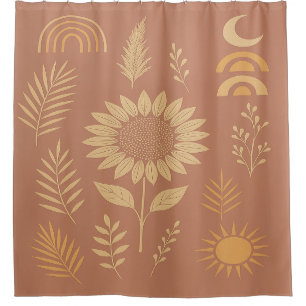 Dusty Rose Retro Duschvorhang