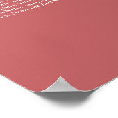 Dusty Rose Rosa 12 Tischplattentabelle Poster (Ecke)