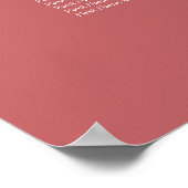 Dusty Rose Rosa 14 Tischplattentabelle Poster (Ecke)