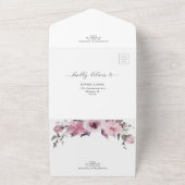 Dusty Rose Rosa Blume Blumenzwiebeldetails UAWG All In One Einladung (Außenbereich)