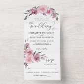 Dusty Rose Rosa Blume Blumenzwiebeldetails UAWG All In One Einladung (Innen Boden)