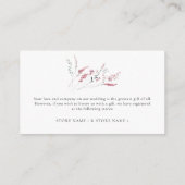 Dusty Rose Rosa Blush Wilde Blume Hochzeitdetails Begleitkarte (Rückseite)