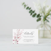 Dusty Rose Rosa Blush Wilde Blume Hochzeitdetails Begleitkarte (Stehend Vorderseite)