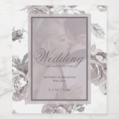 Dusty Rose rosa Brautpaar Foto Weinetikett (Einzelnes Label)