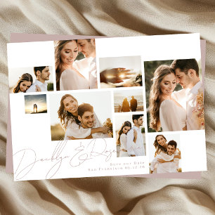 Dusty Rose Rosa Collage Multi-Foto Save The Date