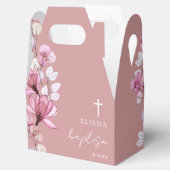 Dusty Rose Rosa Elegante Blumentaufe Geschenkschachtel (Geöffnet)