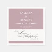 Dusty Rose Rosa Elegante Hochzeit Toast Personalis Serviette (Vorderseite)