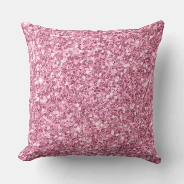 Dusty Rose Rosa Glitzer Textur drucken Kissen (Vorderseite)