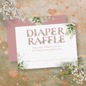 Dusty Rose Rosa Grüne Windel Raffle Kinderdusche Begleitkarte