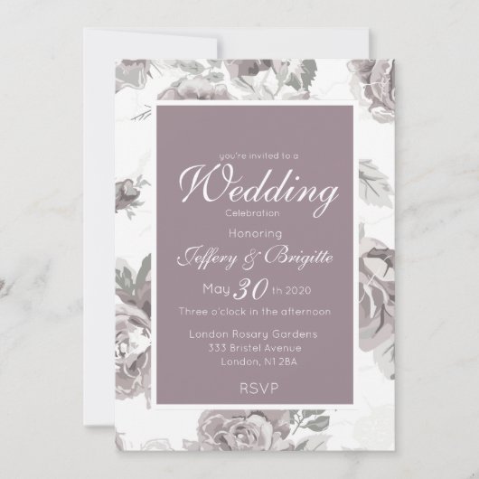 Dusty Rose rosa Hochzeitsankündigung Ankündigung (Vorderseite)