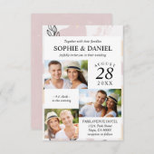 Dusty Rose Rosa Linie Art Abstrakt 3 Foto Hochzeit Einladung (Vorne/Hinten)