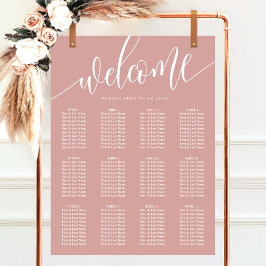 Dusty Rose Rosa Minimalistische Hochzeitssattelkar Poster