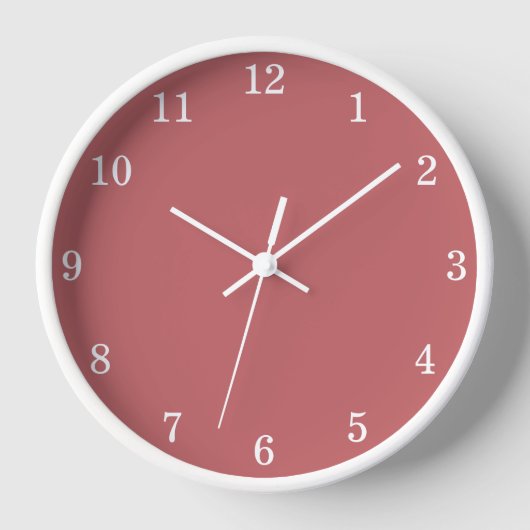 Dusty Rose Rosa Minimalistische Wall-Uhr Uhr (Vorderseite)