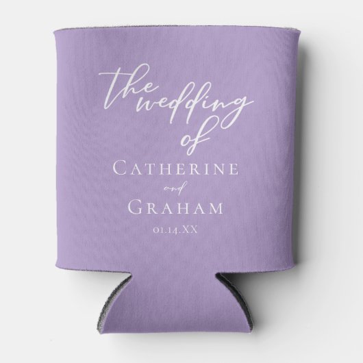 Dusty Rose Rosa Personalisierte Hochzeit Dosenkühler (Vorderseite)