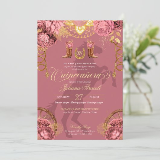 Dusty Rose Rosa Rodelbahn mit Aussicht Einladung (Stehend Vorderseite)