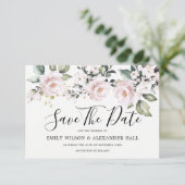 Dusty Rose Rosa Rosa Blüte Save the Date (Stehend Vorderseite)
