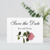 Dusty Rose Rosa Rose Hydrangea Save The Date (Stehend Vorderseite)