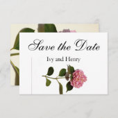 Dusty Rose Rosa Rose Hydrangea Save The Date (Vorne/Hinten)