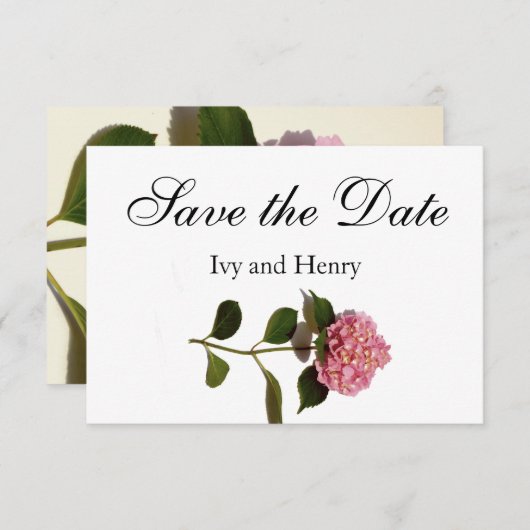 Dusty Rose Rosa Rose Hydrangea Save The Date (Vorne/Hinten)