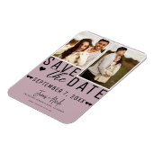 Dusty Rose Rosa Save the Date 2 Foto Hochzeit Magnet (Linke Seite)